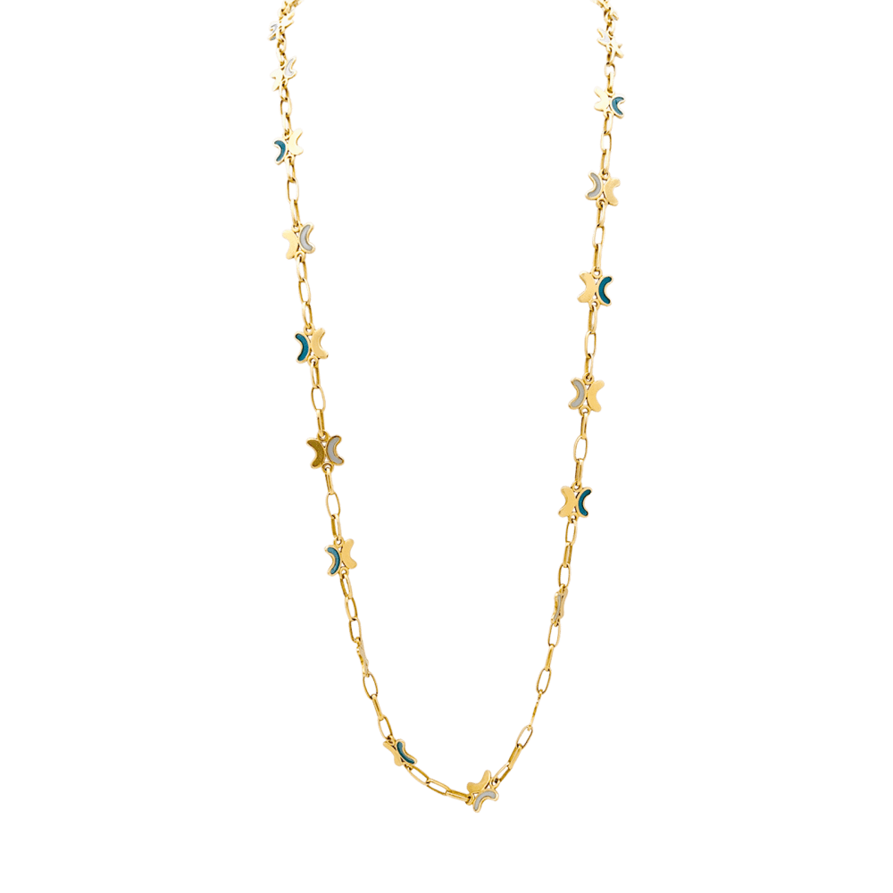 Collier CHAUMET Plique - à - jour en or jaune et émail - Castafiore