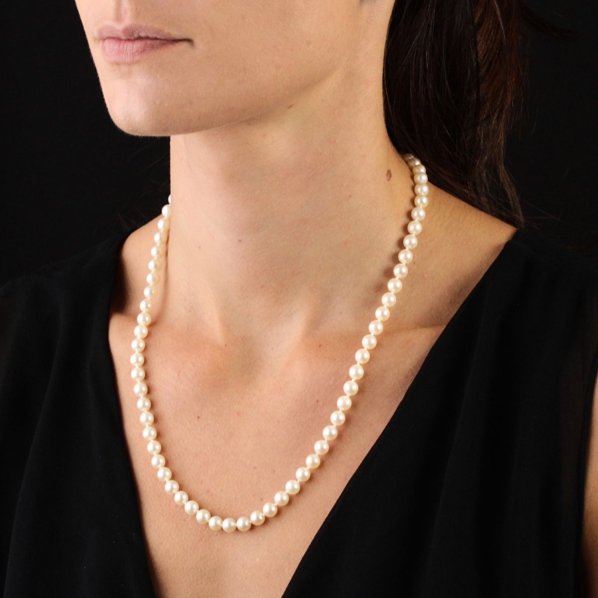 Collier CHOKER Perles de culture en or jaune - Castafiore