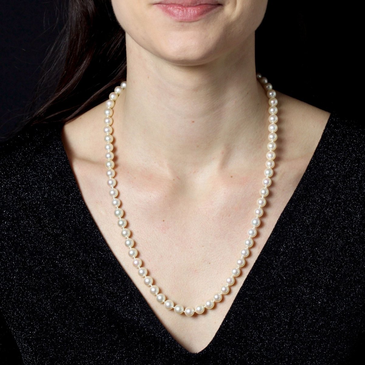 Collier CHOKER Perles de culture en or jaune - Castafiore