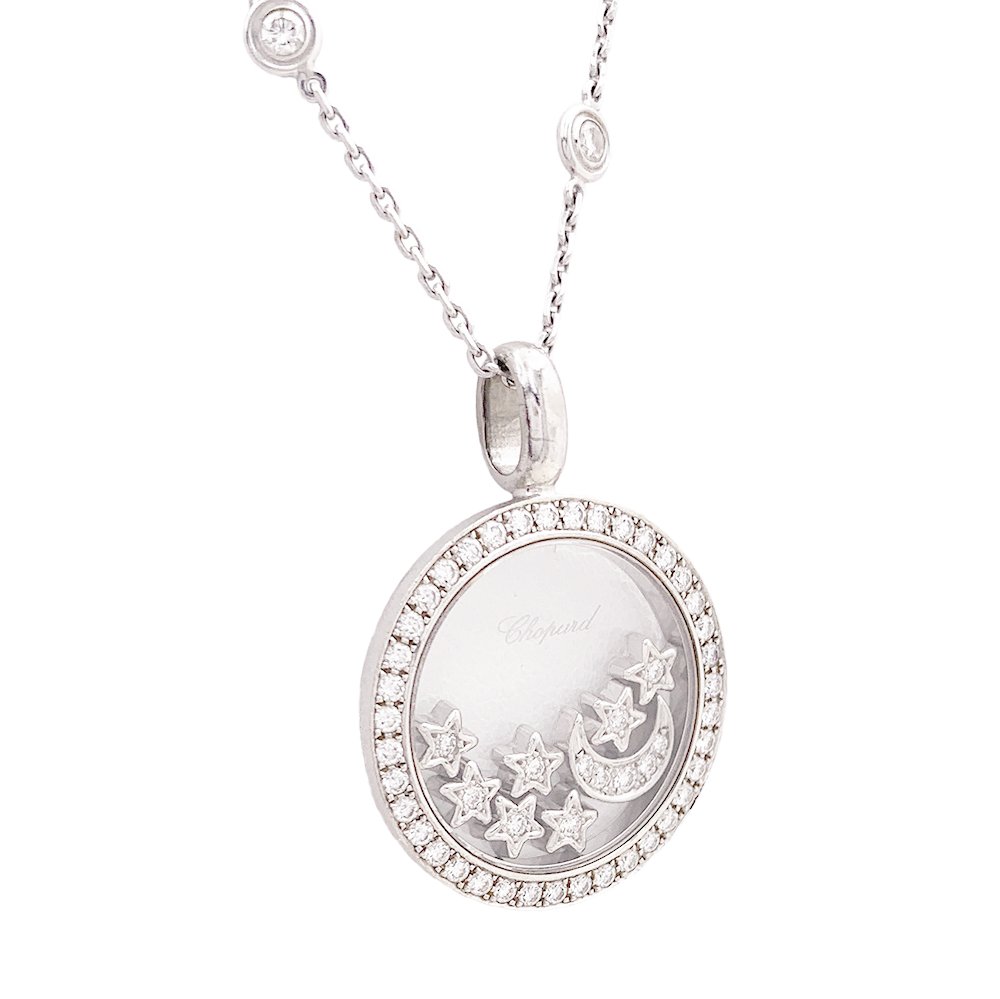 Collier CHOPARD "Happy Diamonds" en or blanc et diamants - Castafiore