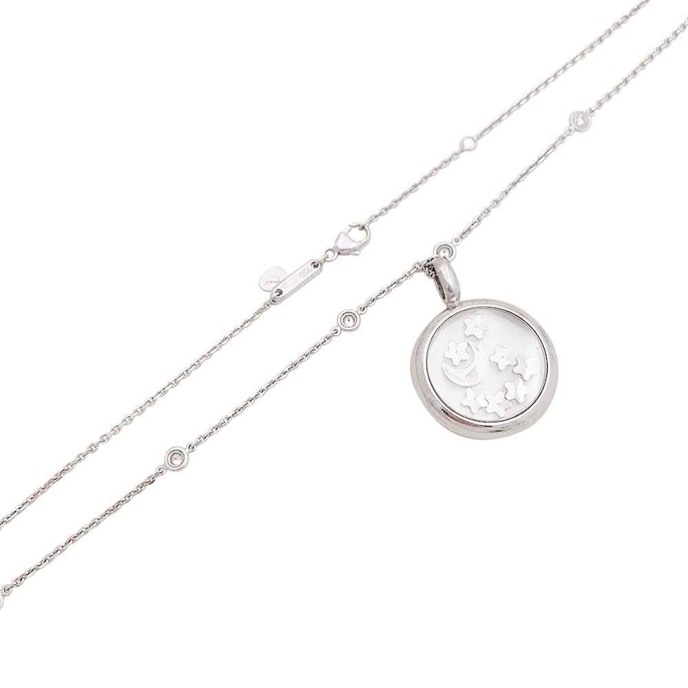 Collier CHOPARD "Happy Diamonds" en or blanc et diamants - Castafiore