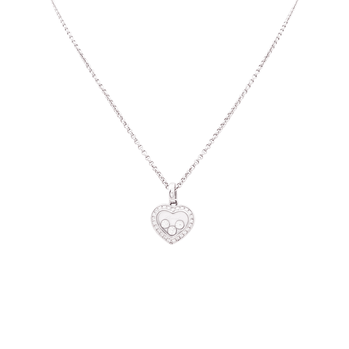 Collier Chopard Happy Diamonds Icons en or blanc avec diamants - Castafiore