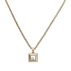 Collier Chopard, "Happy Square Diamond", or jaune, diamant. - Castafiore