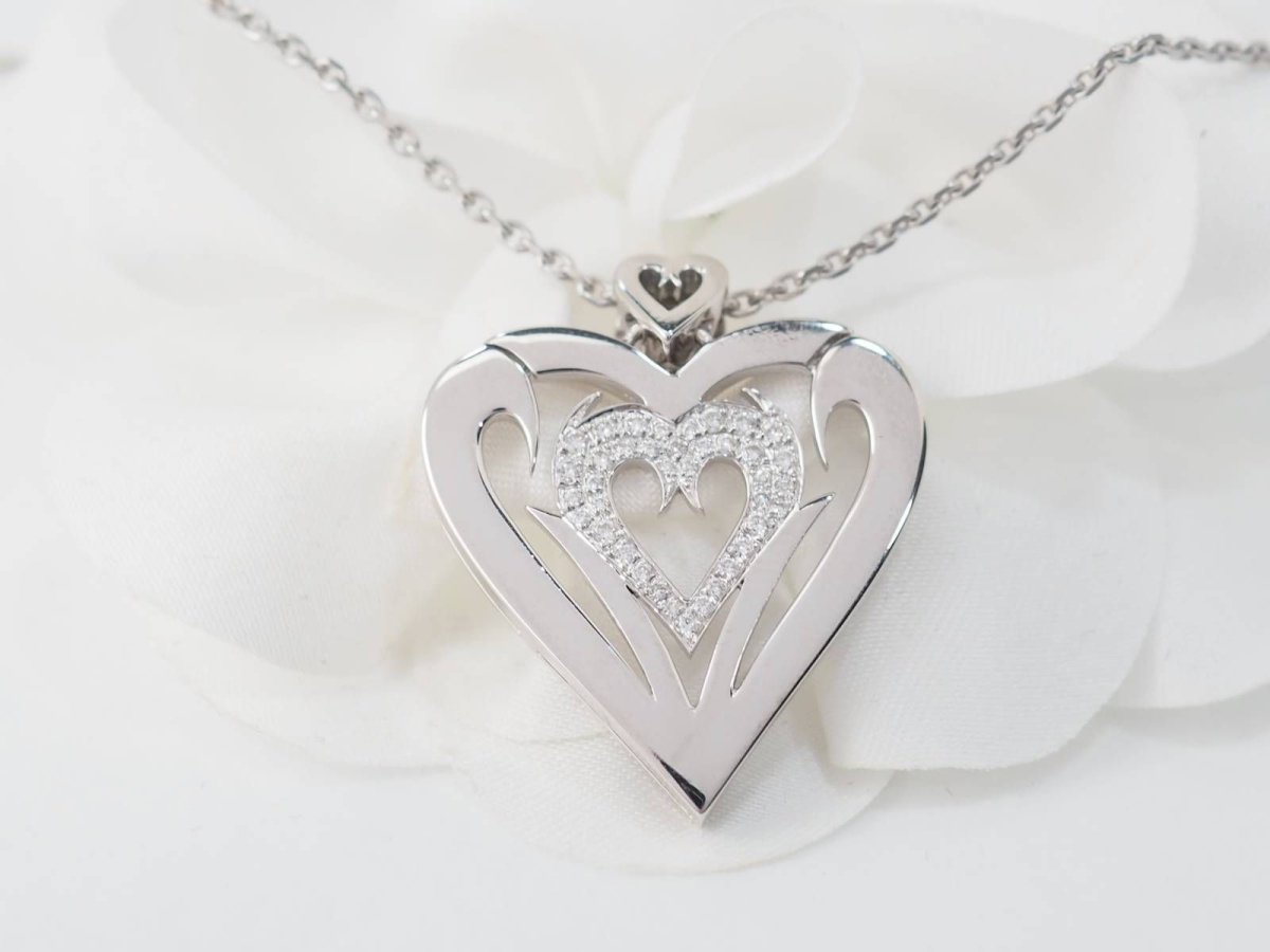 Collier coeur en or blanc et diamants - Castafiore