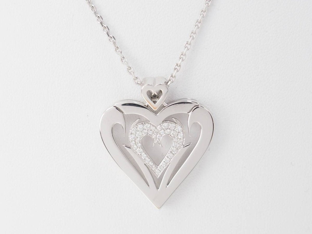 Collier coeur en or blanc et diamants - Castafiore