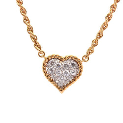 Collier cœur en or, platine et diamants - Castafiore