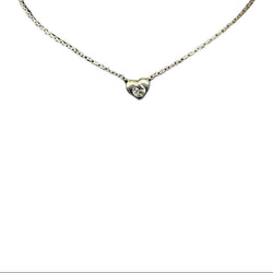 Collier Coeur maille forçat en or blanc diamant - Castafiore