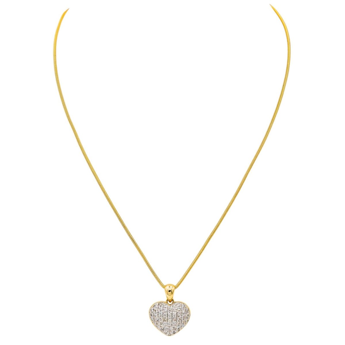 Collier Coeur Or jaune Diamant - Castafiore
