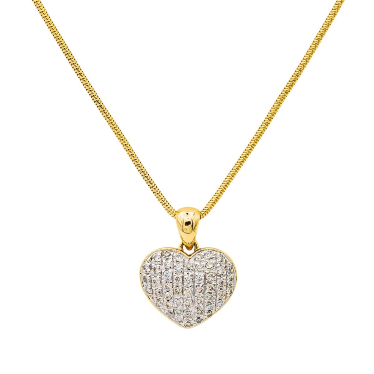 Collier Coeur Or jaune Diamant - Castafiore