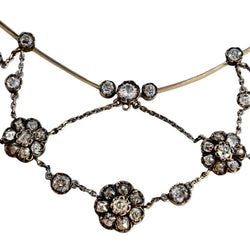 Collier Collerette or/argent et diamants taille coussin - Castafiore