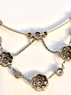 Collier Collerette or/argent et diamants taille coussin - Castafiore
