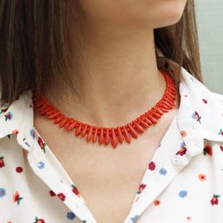 Collier corail Art Deco - Castafiore