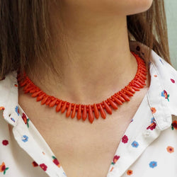 Collier corail Art Deco - Castafiore