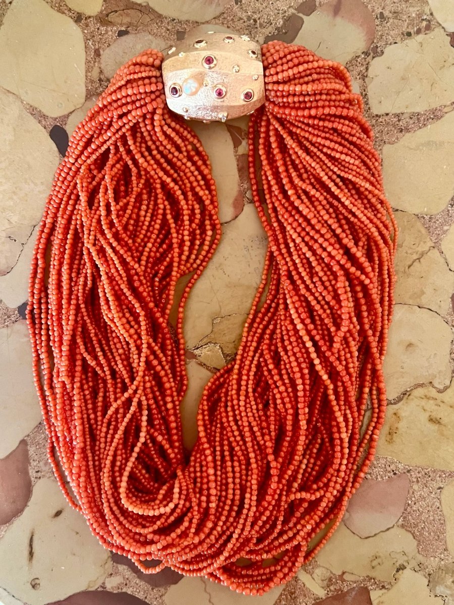 Collier Corail Torsadé Or Jaune 18 Carats - Castafiore