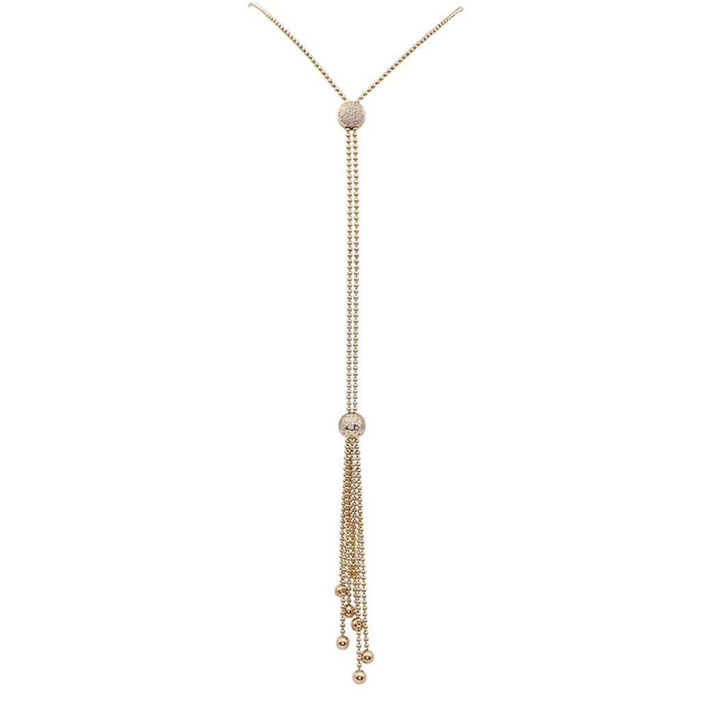 Collier cravate Cartier,“Draperie de Décolleté”, or jaune, diamants - Castafiore