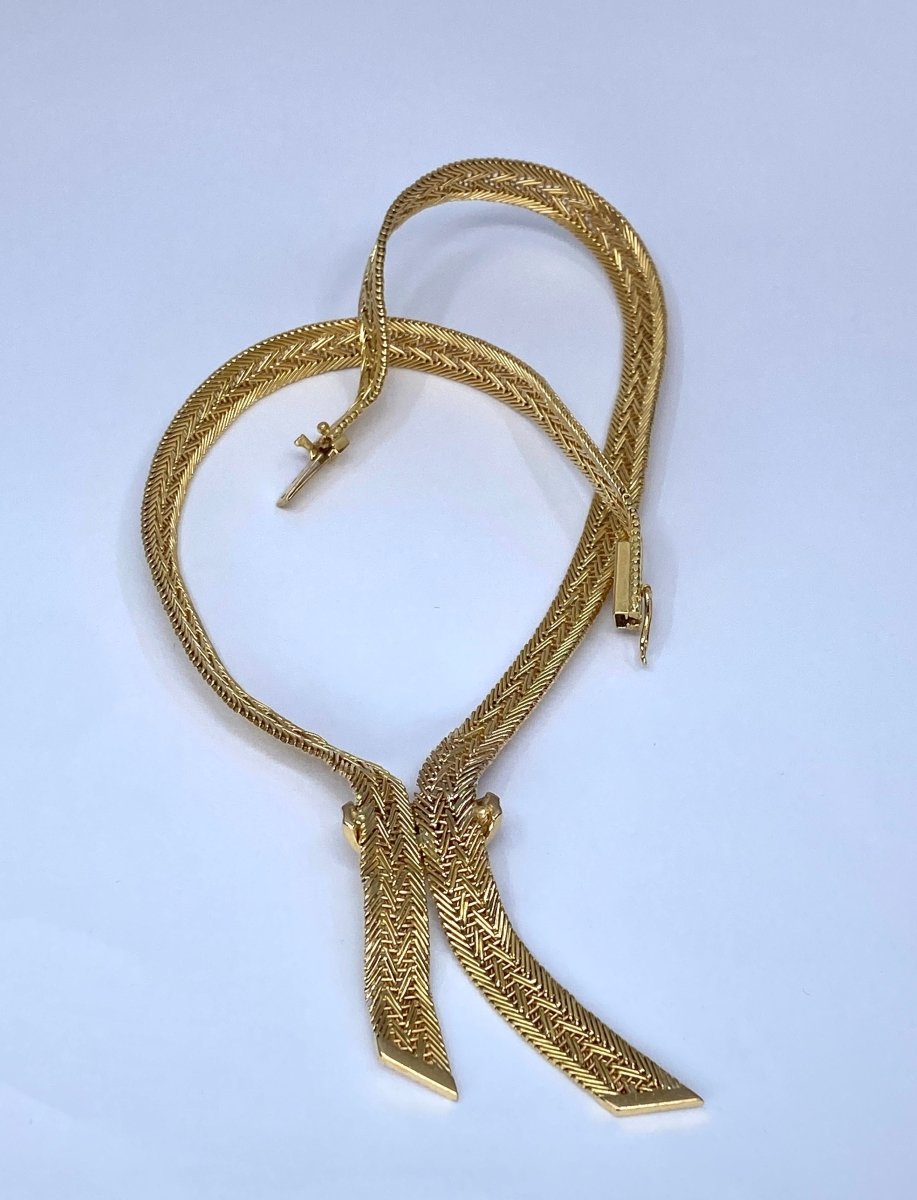 Collier cravate en or jaune 18 carats - Castafiore