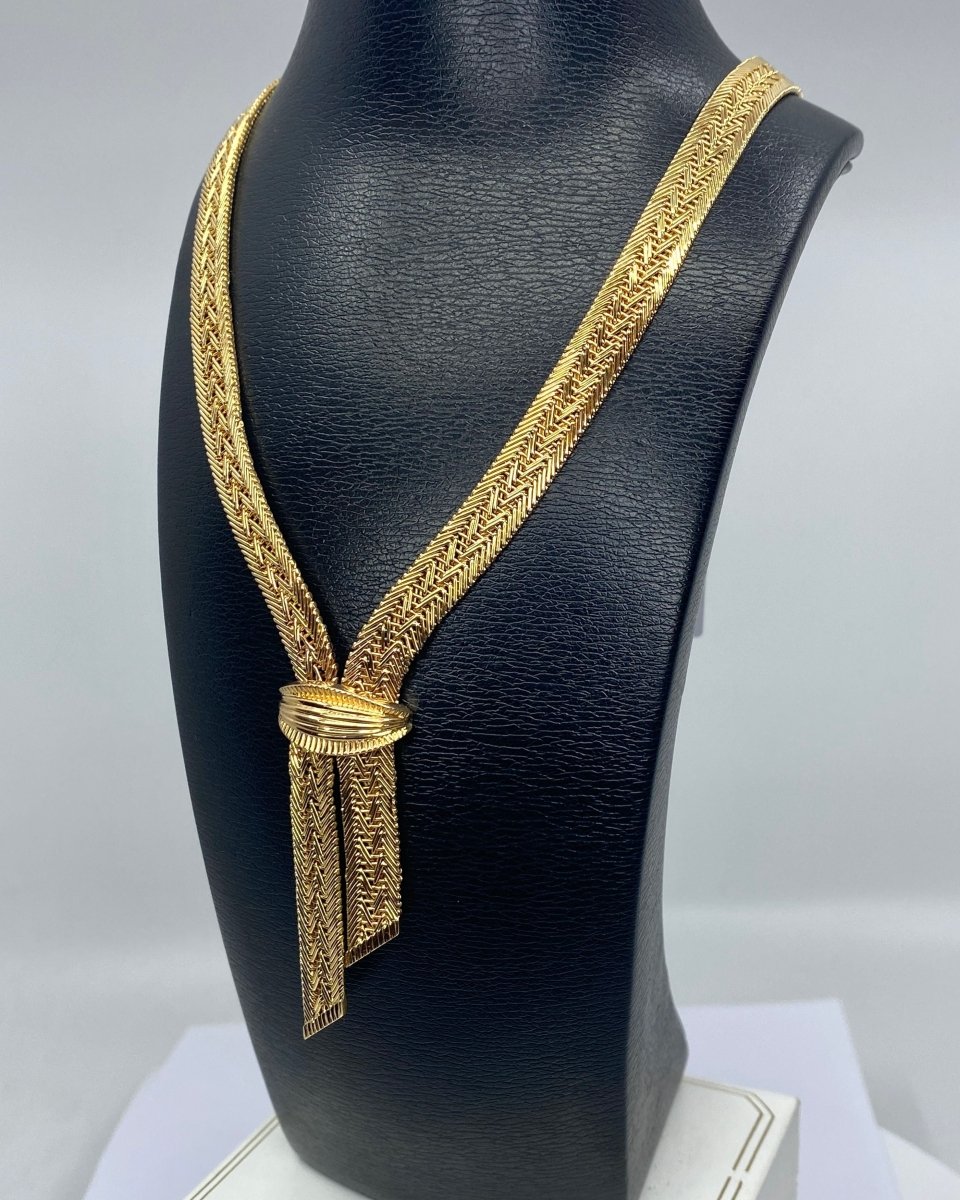 Collier cravate en or jaune 18 carats - Castafiore