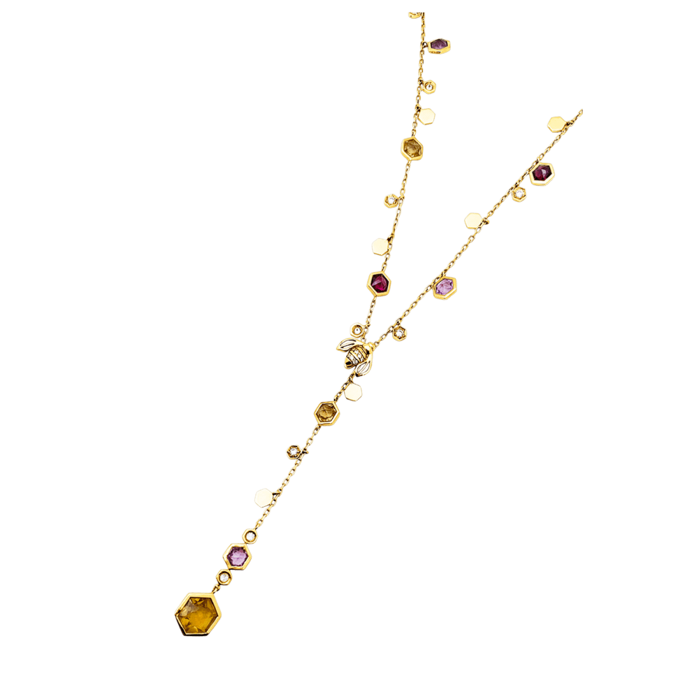 Necklace Piaget, "Magic Garden Limelight", yellow gold, diamonds, colored stones.