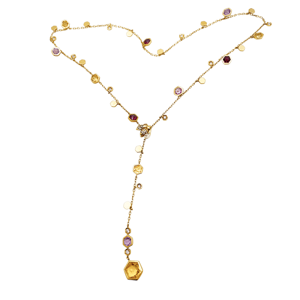 Necklace Piaget, "Magic Garden Limelight", yellow gold, diamonds, colored stones.