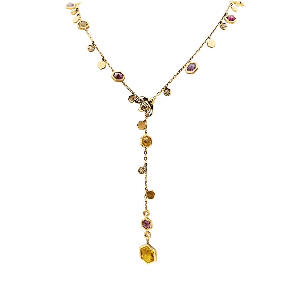 Necklace Piaget, "Magic Garden Limelight", yellow gold, diamonds, colored stones.