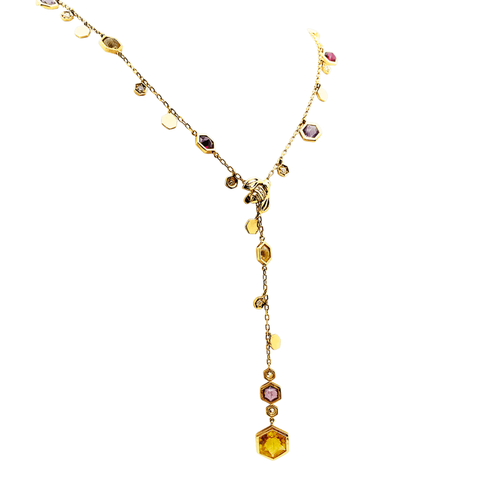 Necklace Piaget, "Magic Garden Limelight", yellow gold, diamonds, colored stones.