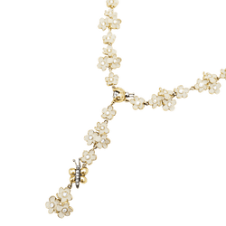 Collier Cravate ROBERTO COIN en or rose, émail et diamants - Castafiore