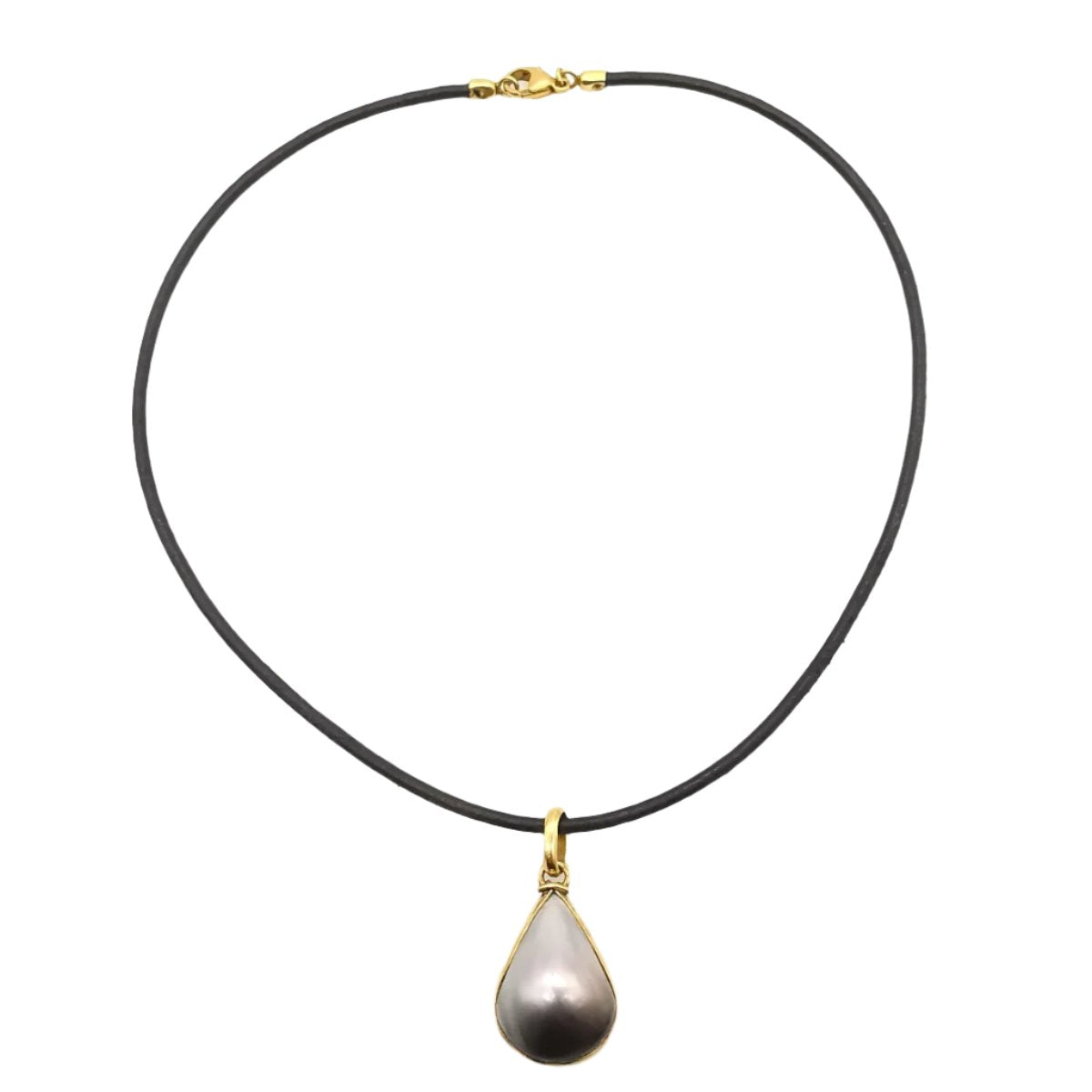 Collier cuir en or & perle - Castafiore