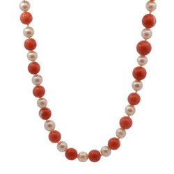 Collier de perles de corail et de perles de culture - Castafiore