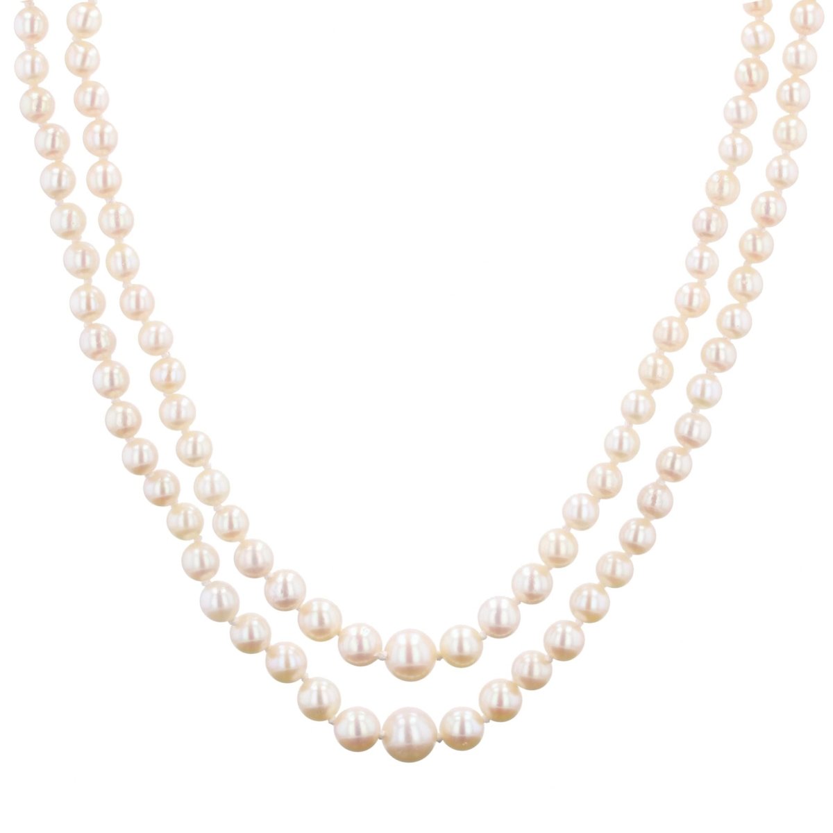 Collier de perles de culture double rang en or rose - Castafiore