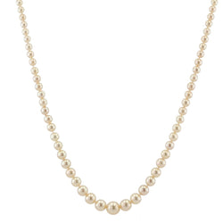 Collier de perles en chute et son fermoir diamants en or blanc - Castafiore