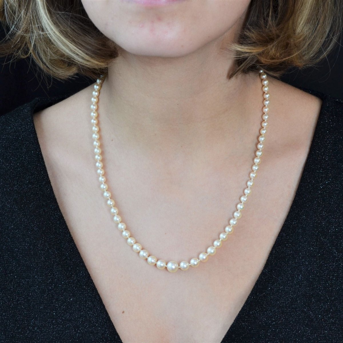 Collier de perles en or blanc - Castafiore