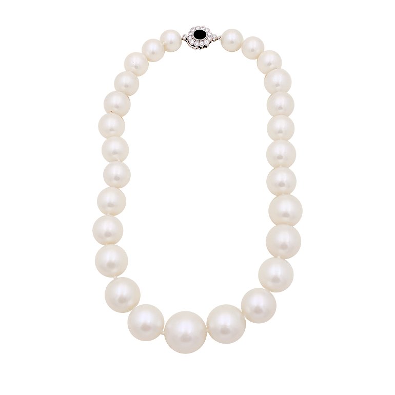 Collier de perles en or blanc et diamants - Castafiore