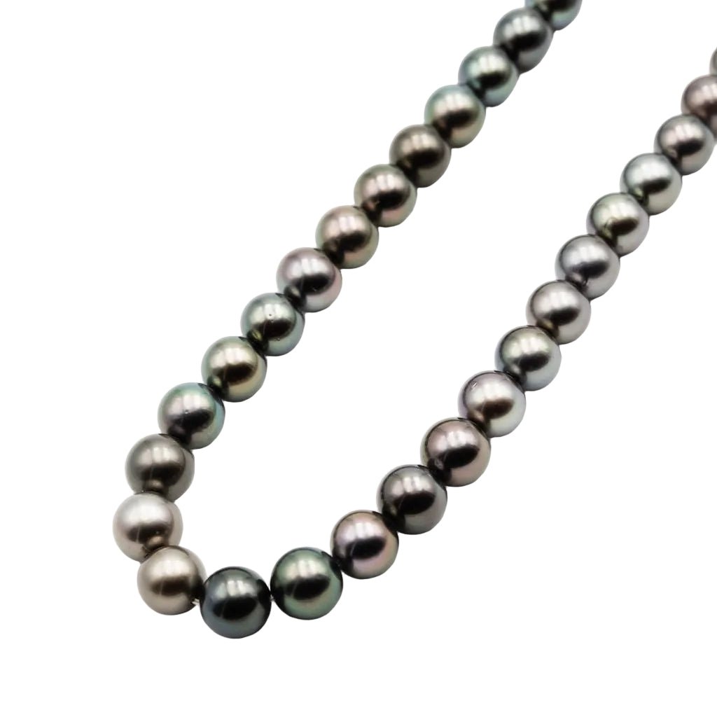 Collier de Perles en perles de Tahiti, or blanc et diamants - Castafiore