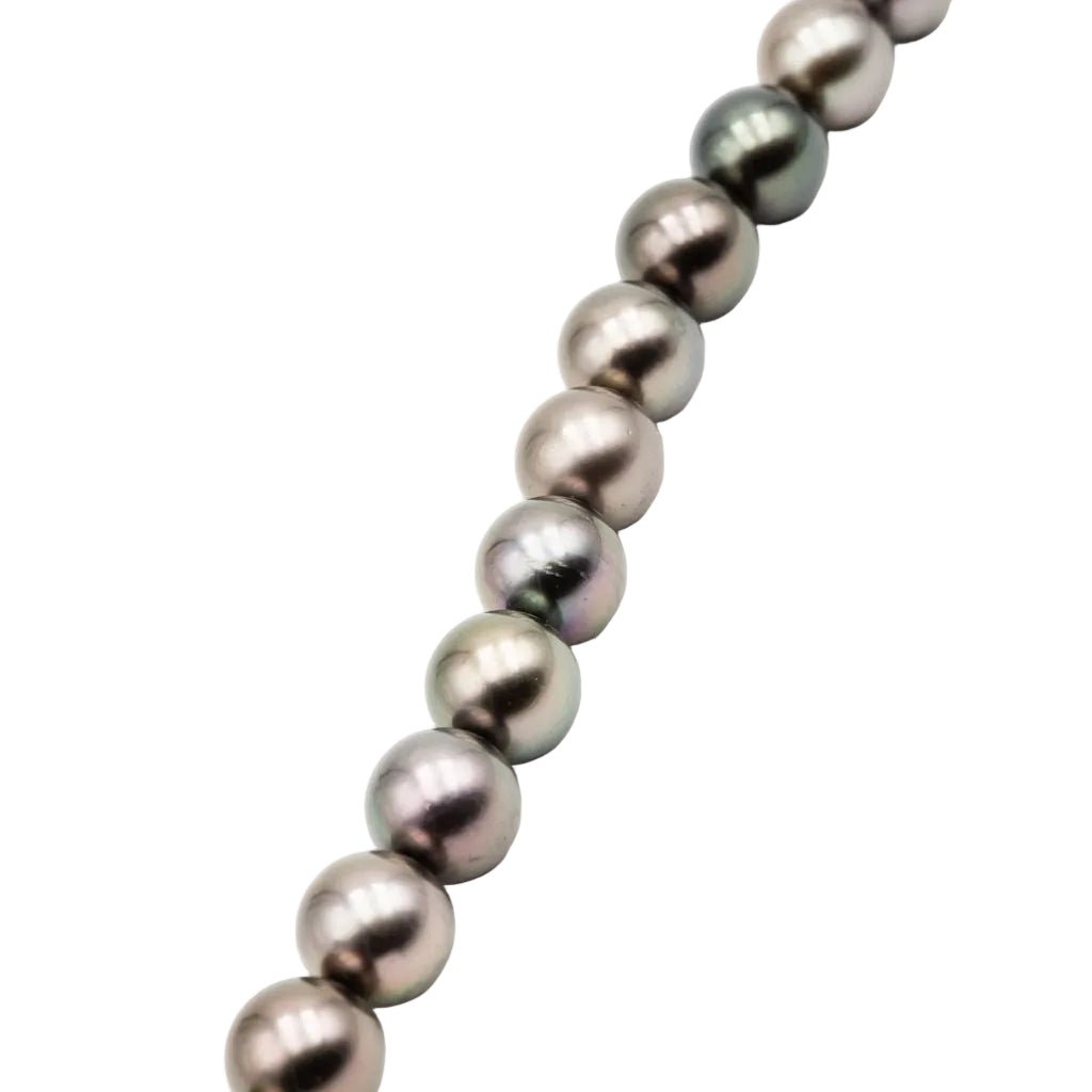 Collier de Perles en perles de Tahiti, or blanc et diamants - Castafiore