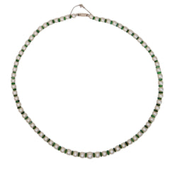 Collier de perles et jade en or blanc - Castafiore