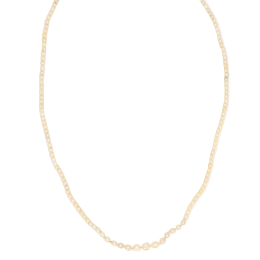 Collier de perles fines fermoir or jaune diamants taille rose - Castafiore