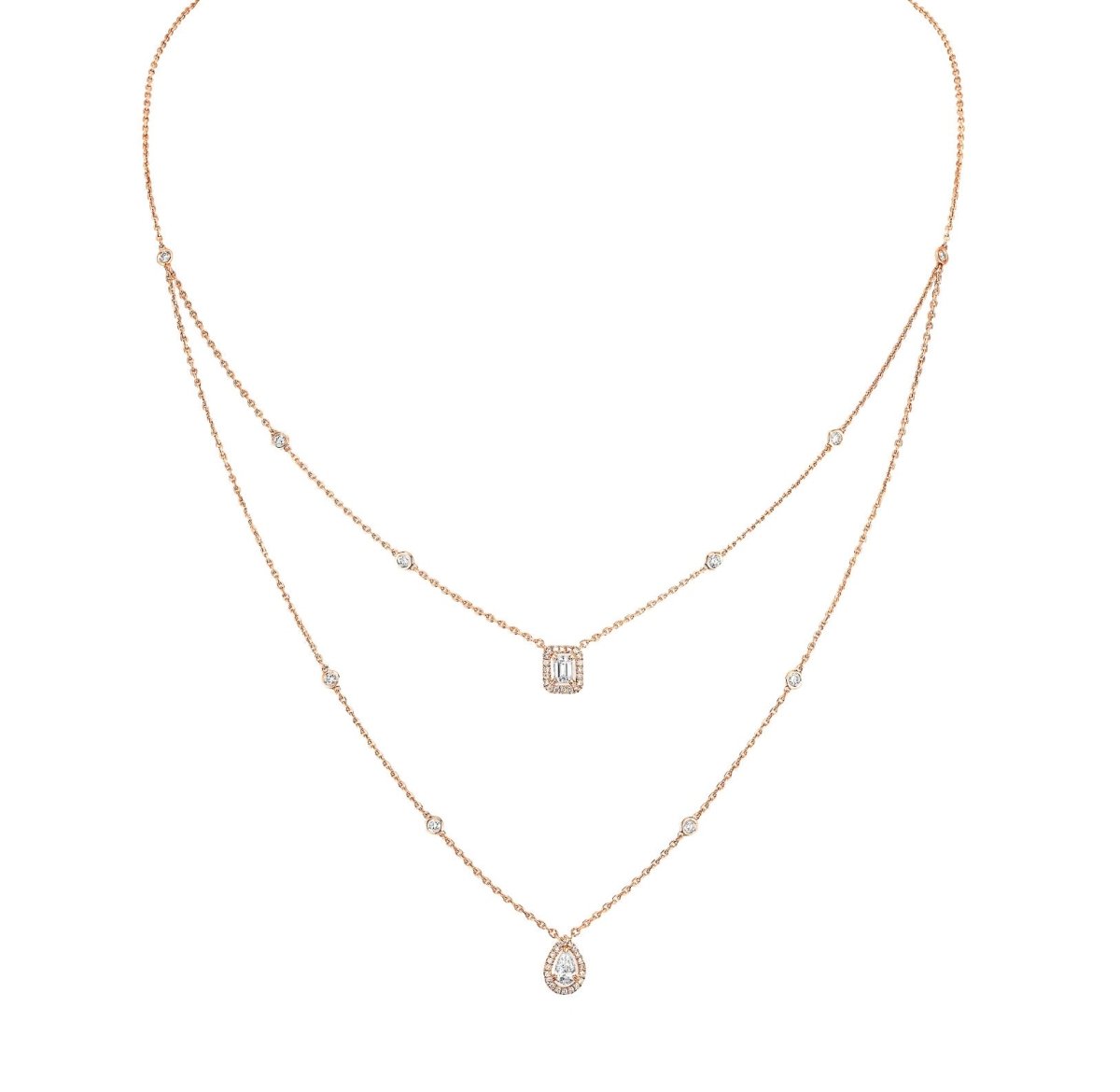 Collier Deux Rangs MESSIKA "My Twin" PM en or rose et diamants - Castafiore
