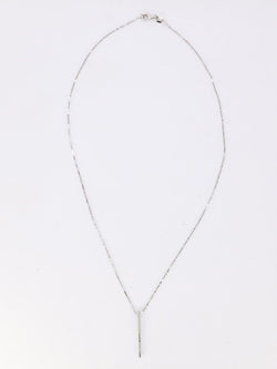 Collier diamant barrette verticale or blanc - Castafiore