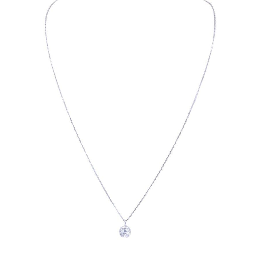 Collier diamant solitaire 0.80 carat en or blanc - Castafiore