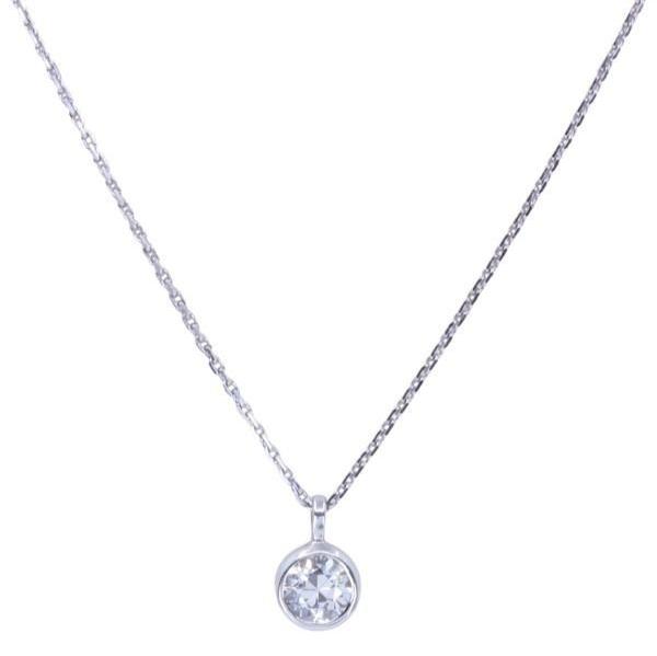 Collier diamant solitaire 0.80 carat en or blanc - Castafiore