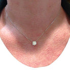 Collier diamant solitaire 1.05 carat en or blanc - Castafiore