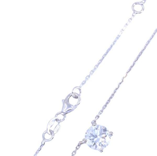 Collier diamant solitaire 1.05 carat en or blanc - Castafiore