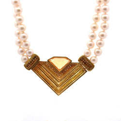 Collier diamants, citrine et perles de culture - Castafiore