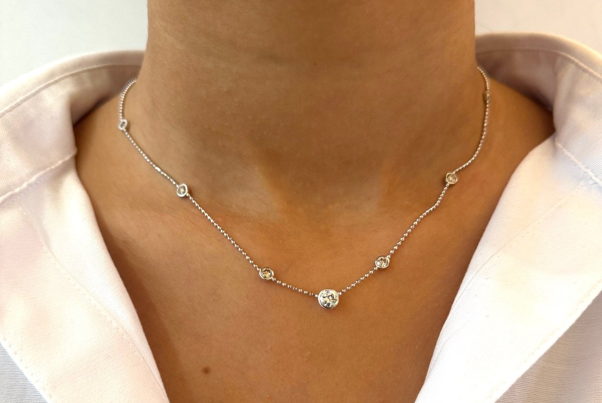 Collier diamants en or blanc 18k - Castafiore