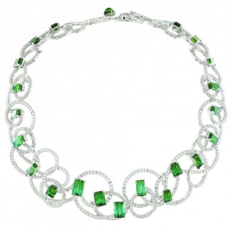 Collier diamants tourmalines - Castafiore