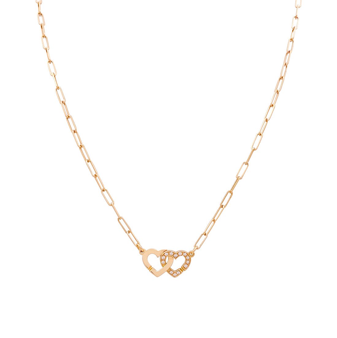 Collier DINH VAN "Double Coeur" en or rose et diamants - Castafiore