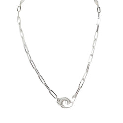 Collier Dinh Van Menottes R12 Or Blanc et Diamants - Castafiore