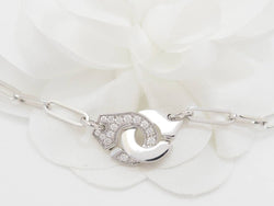 Collier Dinh Van Menottes R12 Or Blanc et Diamants - Castafiore