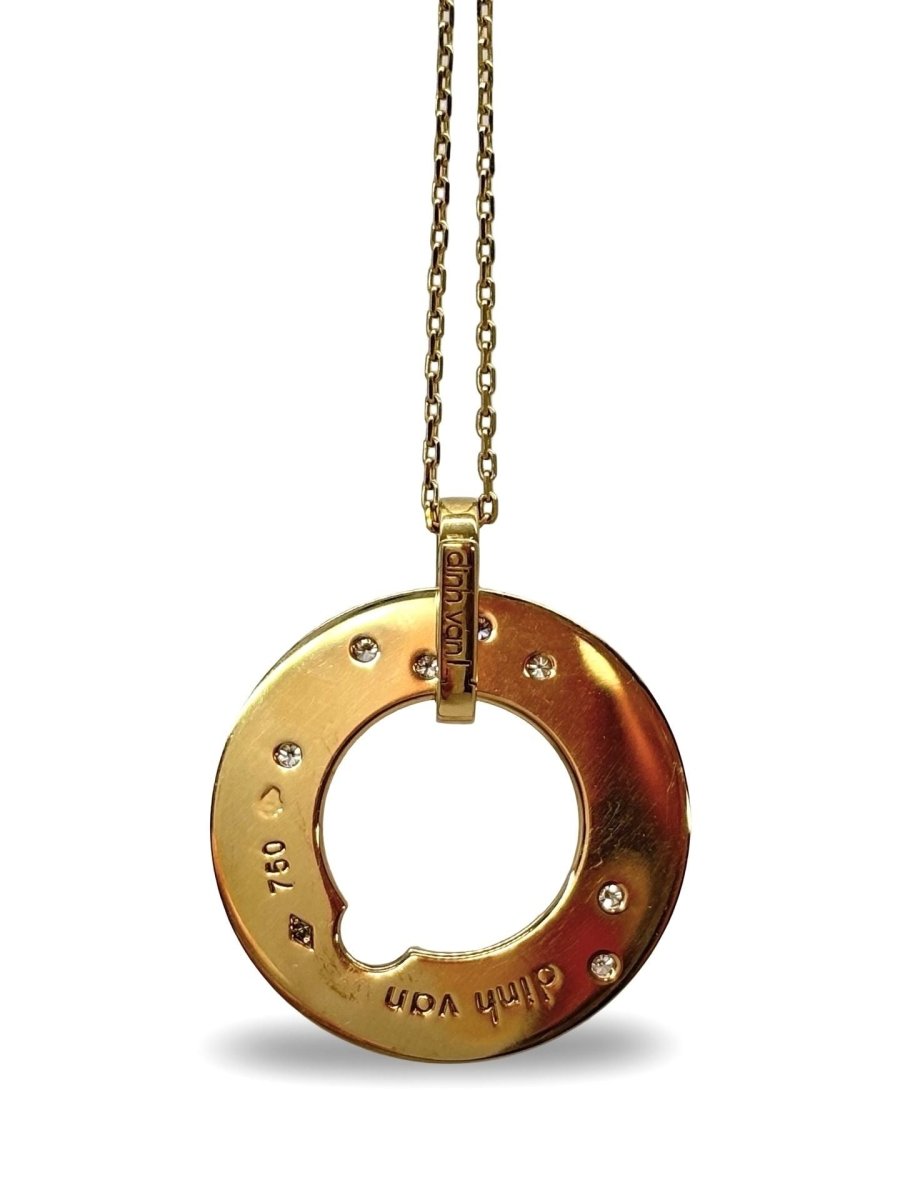 Collier Dinh Van modèle Cible or jaune et diamants 0,15 ct - Castafiore