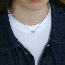 Collier Dior Happy Birth Coeur Opale et Diamants sur Or Blanc - Castafiore